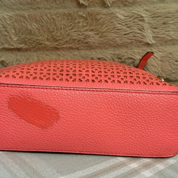 Kate Spade Bay Street Sandra Crossbody - Coral Pink Perforated Leather - Picture 4 of 8